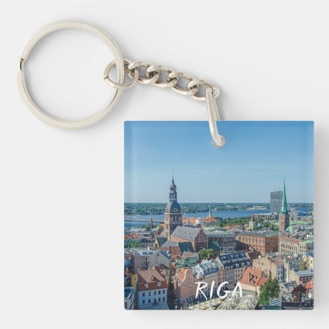 View of Riga city center from above Keychain (Front)