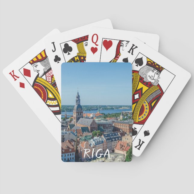 View of Riga city center from above Poker Cards (Back)