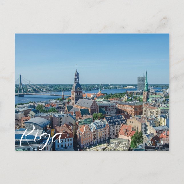 View of Riga city center from above Postcard (Front)