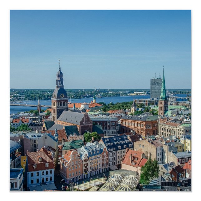 View of Riga city center from above Poster (Front)