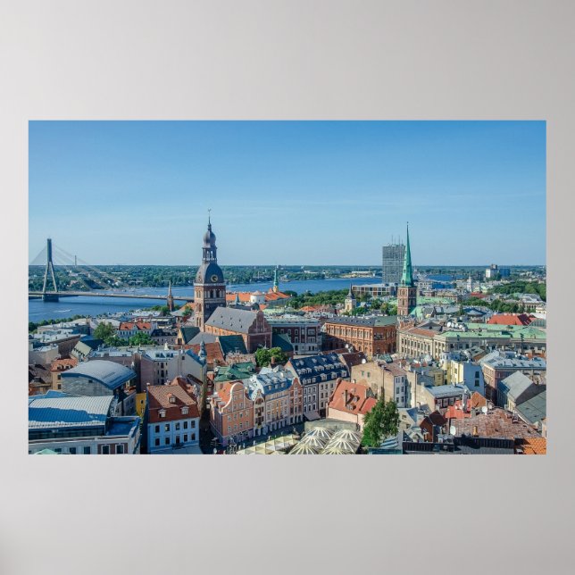 View of Riga city centre from above Poster (Front)