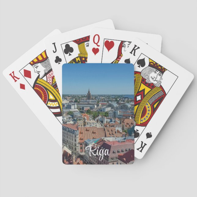 View of Riga old town from above Poker Cards (Back)