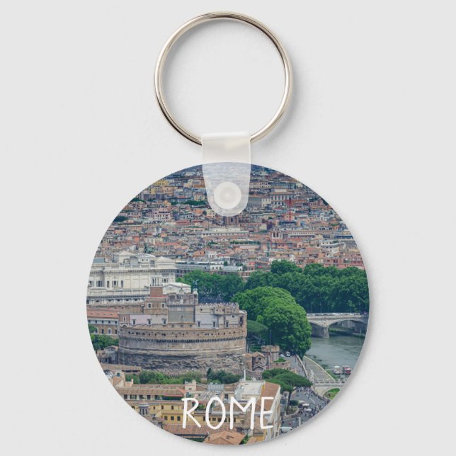 View of Rome historic city center from above Keychain (Front)