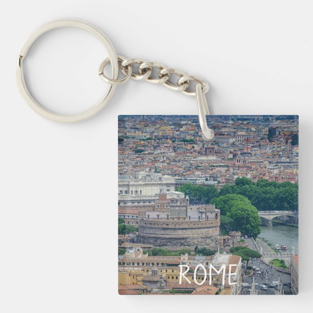 View of Rome historic city center from above Keychain (Front)