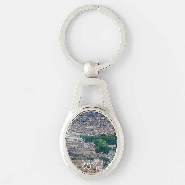 View of Rome historic city center from above Keychain (Front)