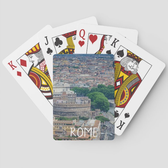 View of Rome historic city center from above Poker Cards (Back)