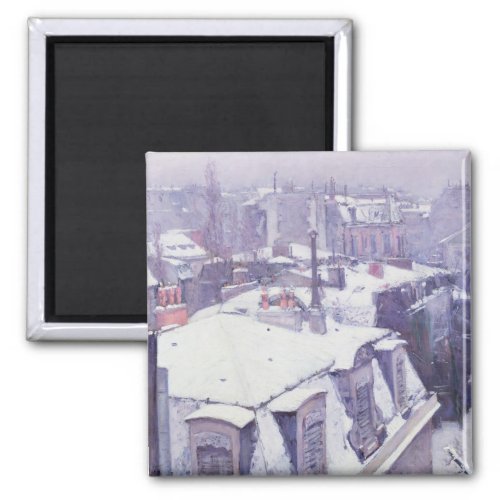 View of Roofs  or Roofs under Snow 1878 Magnet