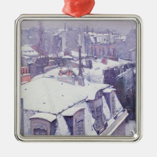 View of Roofs  or Roofs under Snow 1878 Metal Ornament