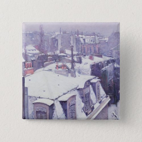 View of Roofs  or Roofs under Snow 1878 Pinback Button