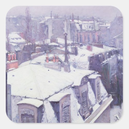 View of Roofs  or Roofs under Snow 1878 Square Sticker