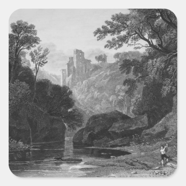 View of Roslin Castle Square Sticker (Front)