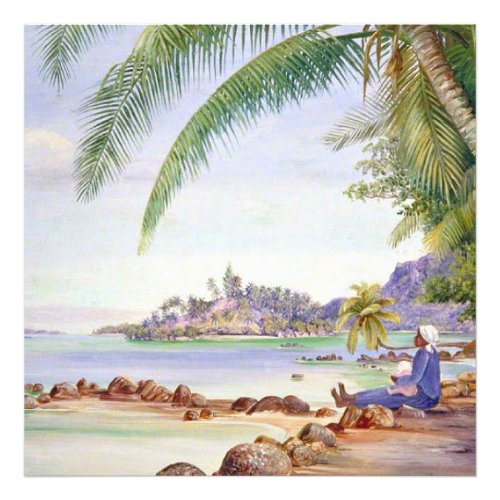 View of Round Island painting by Marianne North Photo Print