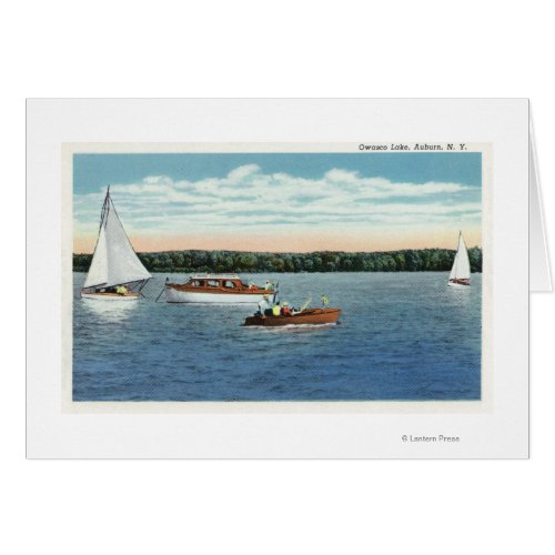 View of Sail and Motor Boats on Owasco Lake