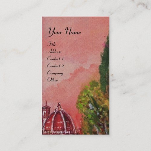 VIEW OF SAINT MARY OF FLOWER  FLORENCE IN SUNSET BUSINESS CARD