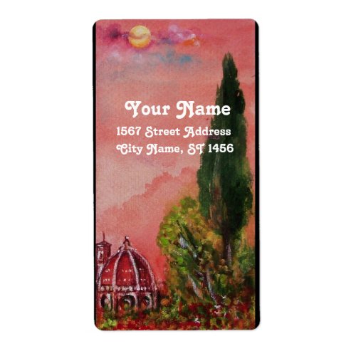 VIEW OF SAINT MARY OF FLOWER  FLORENCE IN SUNSET LABEL