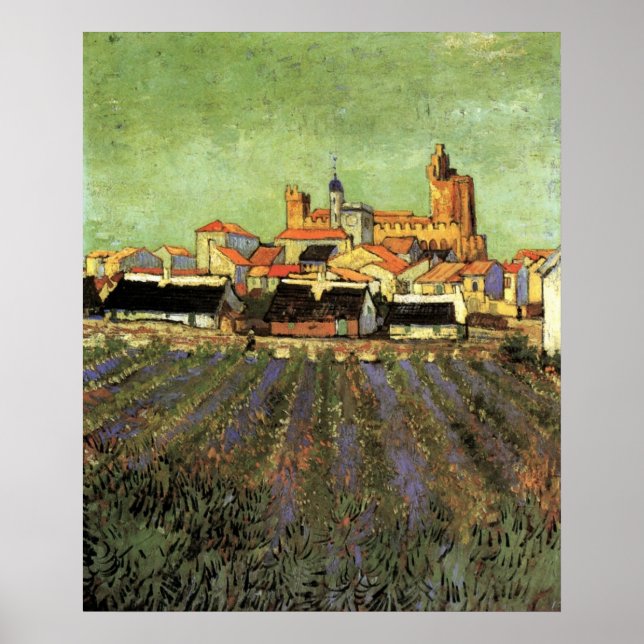 View of Saintes-Maries by Vincent van Gogh Poster (Front)