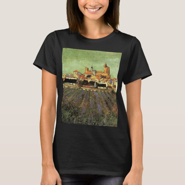 View of Saintes Maries by Vincent van Gogh T-Shirt (Front)