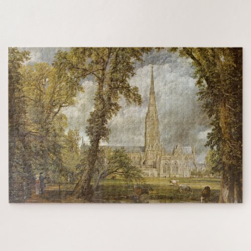 View of Salisbury Cathedral by John Constable Jigsaw Puzzle