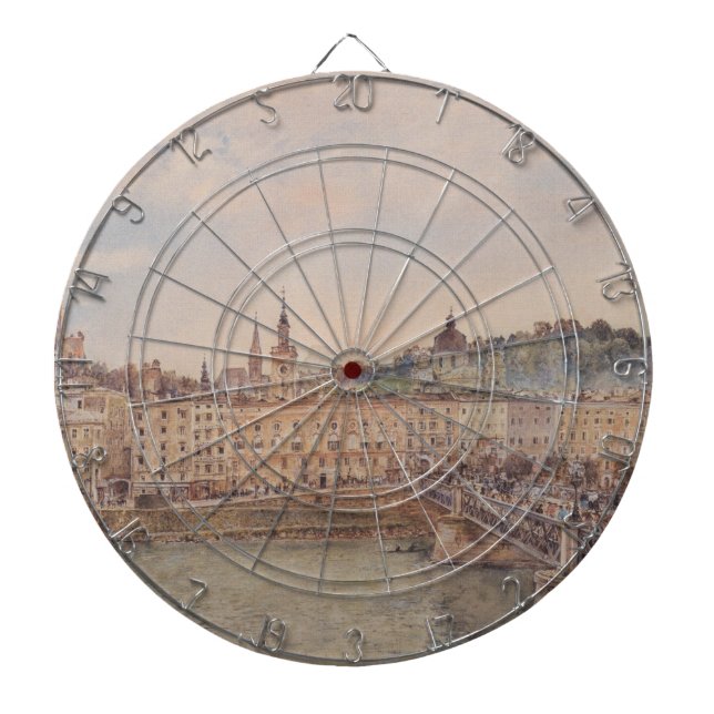 View of Salzburg (by Rudolf von Alt) Dart Board (Front)