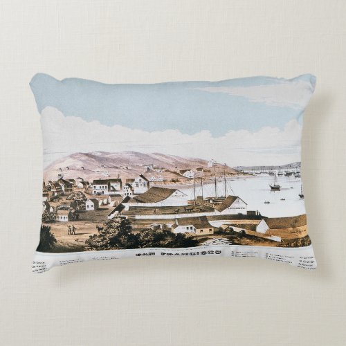 View Of San Francisco 1849 Accent Pillow