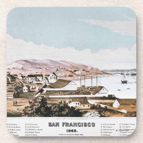 View Of San Francisco 1849 Coaster