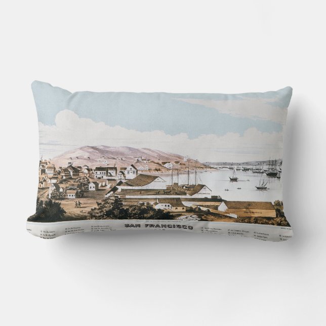 View Of San Francisco, 1849 Lumbar Pillow (Front)