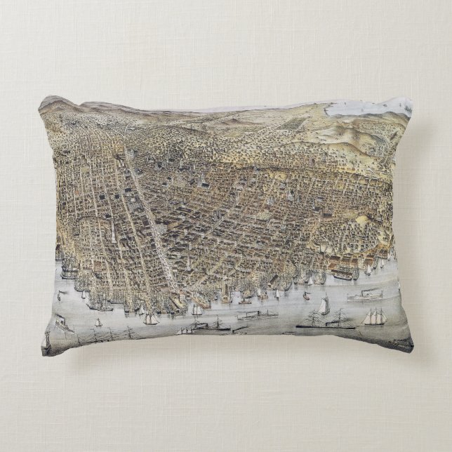 View Of San Francisco, 1878 Decorative Pillow (Front)
