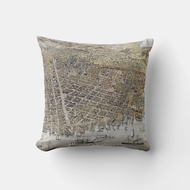 View Of San Francisco, 1878 Throw Pillow (Front)