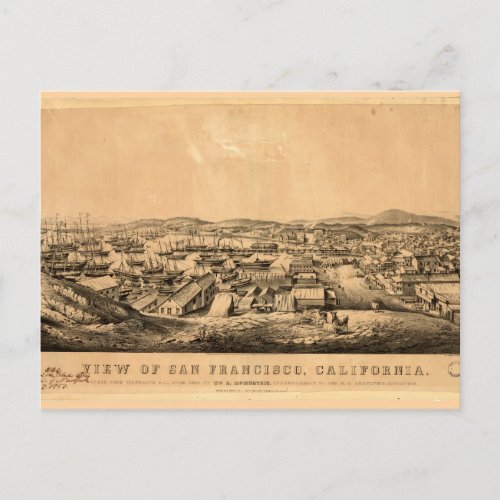 View of San Francisco California 1850 Postcard