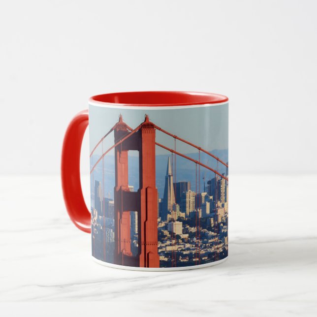 View of San Francisco Through Golden Gate Bridge Mug (Front Left)