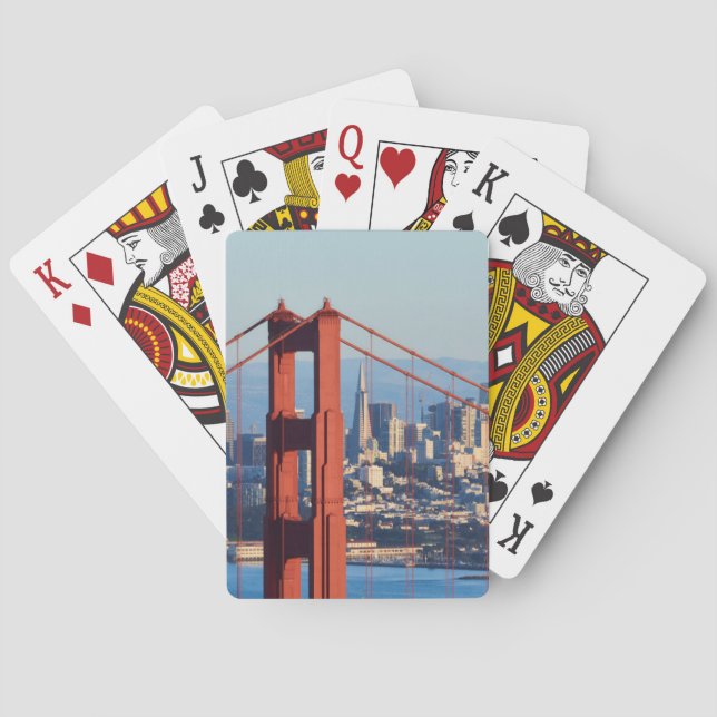 View of San Francisco Through Golden Gate Bridge Poker Cards (Back)