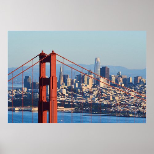 View of San Francisco Through Golden Gate Bridge Poster