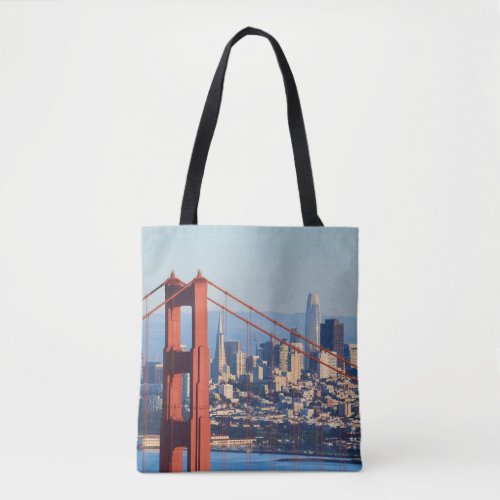 View of San Francisco Through Golden Gate Bridge Tote Bag