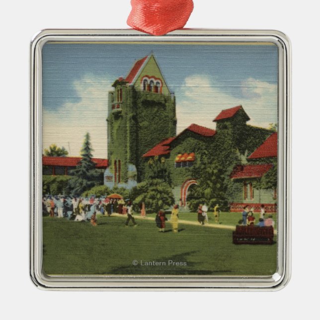 View of San Jose State College Campus Metal Ornament (Front)