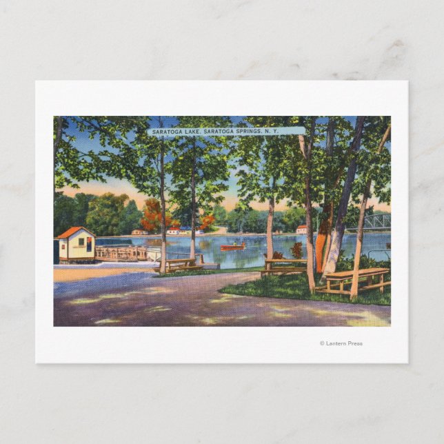 View of Saratoga Lake Postcard (Front)