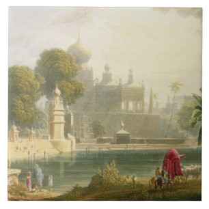 View of Sassoor in the Deccan, from Volume II of ' Ceramic Tile