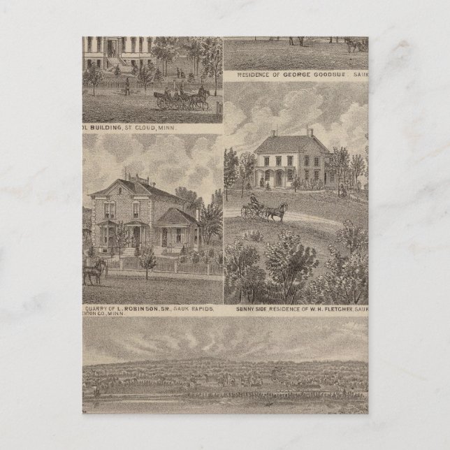 View of Sauk Rapids, Minnesota Postcard (Front)