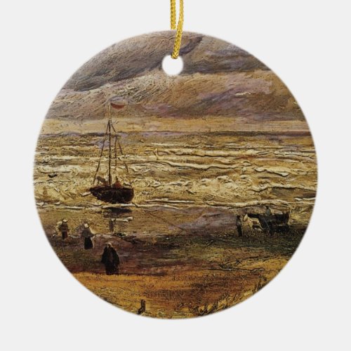 View of Sea at Scheveningen by Vincent van Gogh Ceramic Ornament