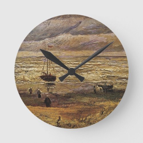 View of Sea at Scheveningen by Vincent van Gogh Round Clock