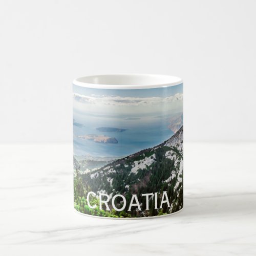 View of sea from mountains in Croatia Coffee Mug