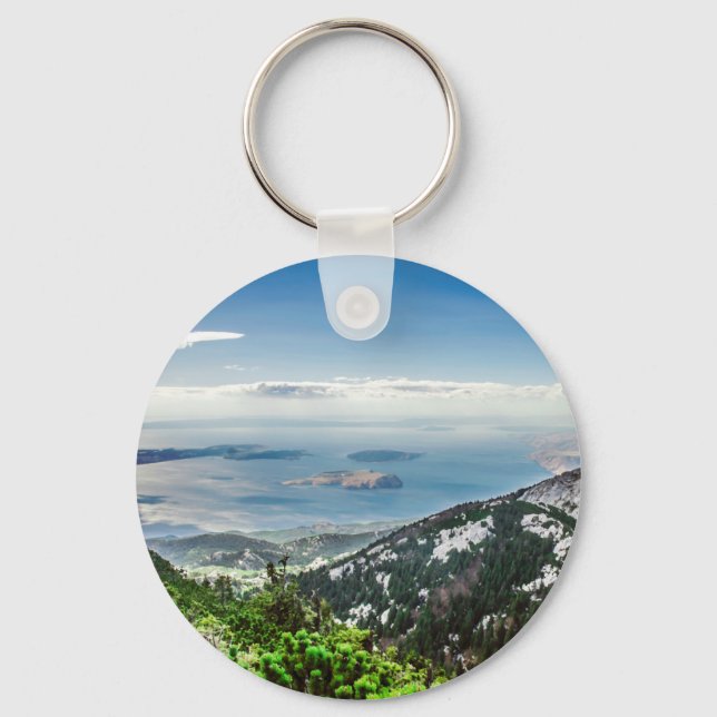 View of sea from mountains keychain (Front)