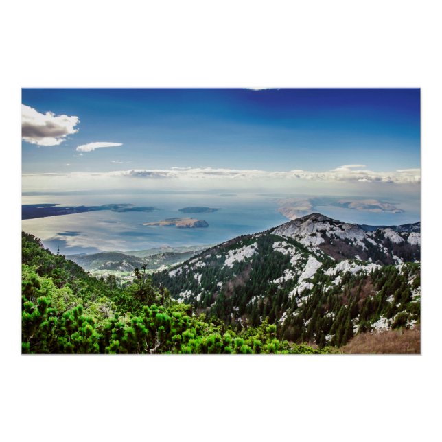 View of sea from mountains poster (Front)