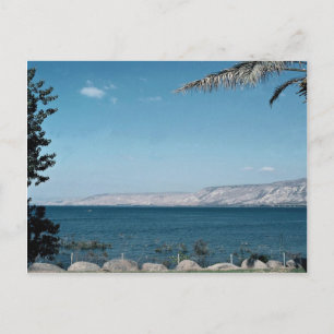 View of Sea of Galilee from south shore, Israel Postcard