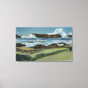 View of Seal Rock in between Waldport and Canvas Print