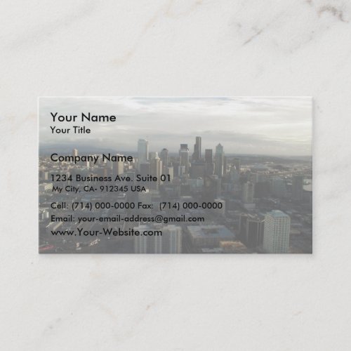 View Of Seattle City From Top Of Space Needle Business Cards