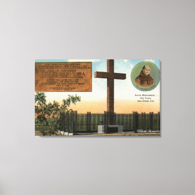View of Serra Monument, Old Town San Diego Canvas Print (Front)