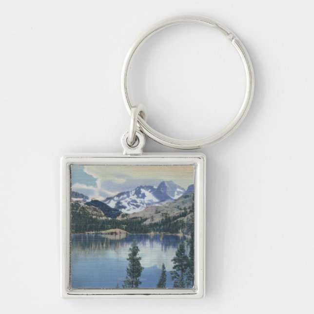View of Shadow Lake, Sierra Nevada Mountains Keychain (Front)