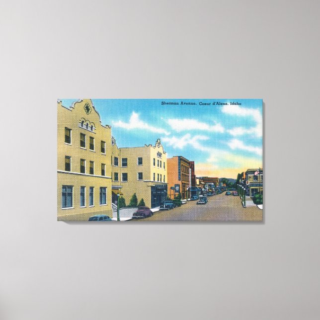 View of Sherman AvenueCoeur d'Alene, ID Canvas Print (Front)