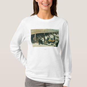 View of Ship Yard Workers Shipping Wheat T-Shirt