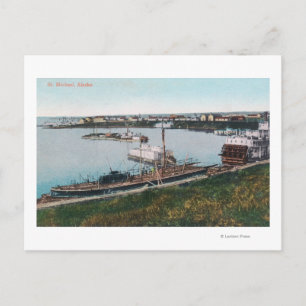 View of Ships in the DockSt. Michael, AK Postcard